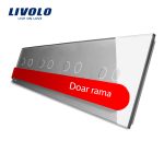 Panou intrerupator dublu+dublu+dublu+dublu cu touch Livolo din sticla