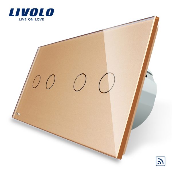 Intrerupator dublu + dublu cu touch Wireless Livolo din sticla