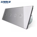 Intrerupator LIVOLO cu touch din sticla cu 4 intrerupatoare simple