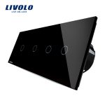 Intrerupator LIVOLO cu touch din sticla cu 4 intrerupatoare simple