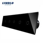 Intrerupator LIVOLO cu touch din sticla cu 5 intrerupatoare simple