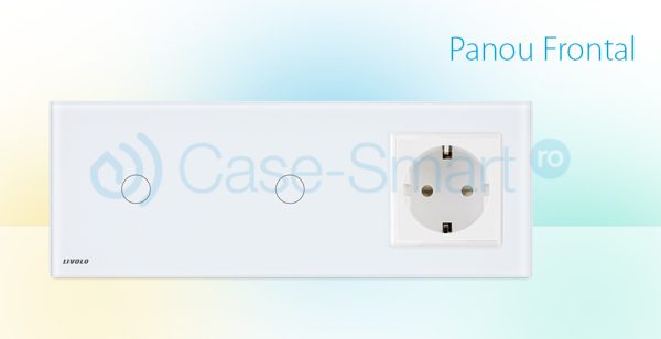 Intrerupator LIVOLO simplu+simplu cu touch si priza din sticla