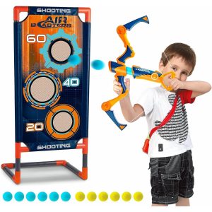 Arma Air Blasters stil arc cu tinta si 12 mingi EVA, King Sport