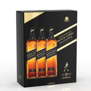Johnnie Walker Black Label Whisky 12 ani Gift Set 3x1L