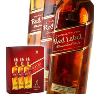 Johnnie Walker Red Label Whisky Gift Set 3x1L