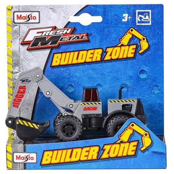 Masinuta de constructie Maisto, Excavator, Gri