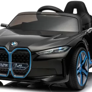 Masinuta electrica pentru copii, Bmw I4 70W 12V premium, bluetooth, roti EVA, scaun tapitat, culoare Negru