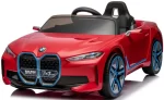 Masinuta electrica pentru copii, Bmw I4 70W 12V premium, scaun tapitat, roti EVA, bluetooth, culoare Rosu