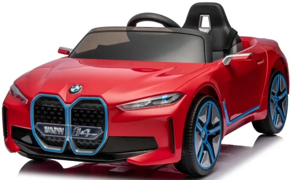 Masinuta electrica pentru copii, Bmw I4 70W 12V premium, scaun tapitat, roti EVA, bluetooth, culoare Rosu