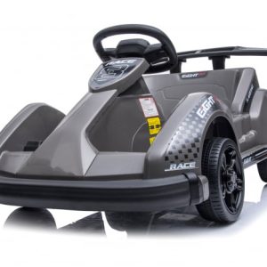 Masinuta-Kart electric pentru copii 2-5 ani, RACE8 35W 6V, telecomanda, culoare Gri
