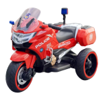Motocicleta cu 3 roti, Kinderauto POLICE BJML5188 60W, 6V cu scaun tapitat, culoare rosu