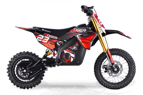 Motocicleta electrica Eco Tiger 1300W 14 12 48V 14Ah Lithiu ION Rosu