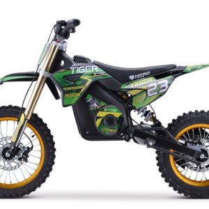 Motocicleta electrica Eco Tiger 1500W 14 12 48V 14Ah Lithiu ION, culoare Verde