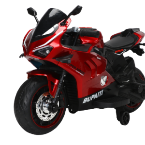 Motocicleta electrica, Kinderauto BDQ888 70W 12V cu roti moi, Bluetooth, culoare Rosu