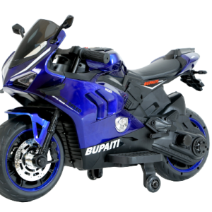 Motocicleta electrica, Kinderauto BDQ888 70W 12V cu roti moi, Bluetooth, culoare Albastru
