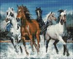 Set Goblen cu diamante, Acuarello, Cai in galop