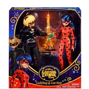 Set 2 Papusi Miraculous Ladybug si Cat Noir, 30 cm