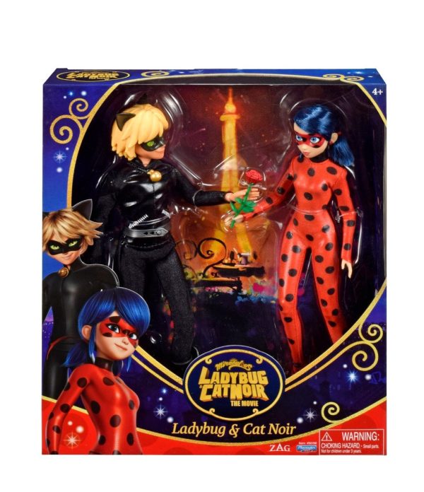 Set 2 Papusi Miraculous Ladybug si Cat Noir, 30 cm