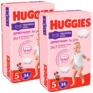 Scutece chilotel Huggies Pants Jumbo, Nr 5, Girl, 12-17 kg, 68 buc