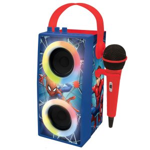 Boxa portabila cu microfon si efecte de lumini, Lexibook, Spiderman
