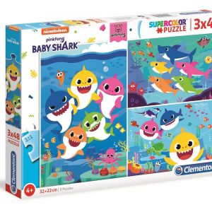 Puzzle Clementoni Baby Shark, 3 x 48 piese