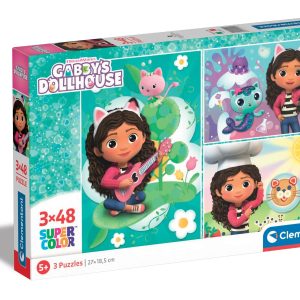 Puzzle Gabbys Dollhouse, Clementoni, 3 x 48 piese