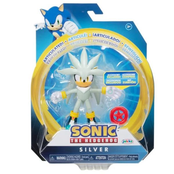 Figurina articulata, Sonic the Hedgehog, Silver, 6 cm