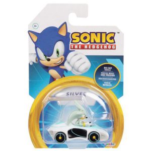 Figurina cu masinuta din metal, Sonic the Hedgehog, Silver, 1:64