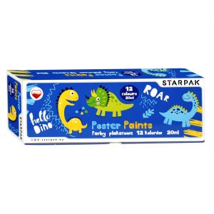 Acuarele de pictat Starpak, Dino, 12 culori, 20 ml