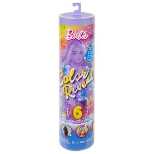 Papusa surpriza Barbie, Color Reveal Rainbow Galaxy, 6 surprize, HJX61
