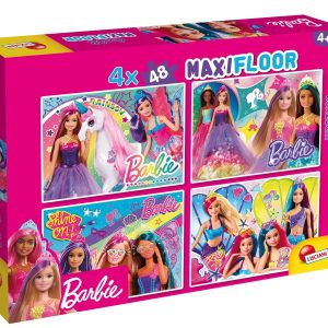 Puzzle de podea Lisciani, Barbie, Maxi, 4 x 48 piese