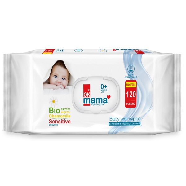 Servetele umede pentru bebelusi Ok Mama, 120 buc