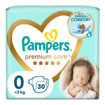Scutece Premium Care, Marimea 0, <3 kg, 30 bucati, Pampers