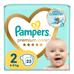 Scutece Premium Care Marimea 2, 4-8 kg, 23 bucati, Pampers