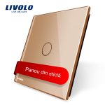 Panou intrerupator simplu cu touch Livolo din sticla