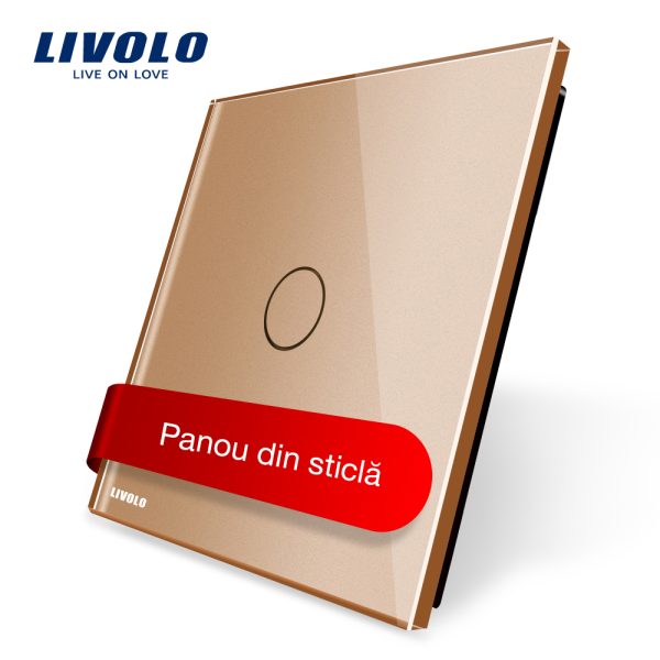 Panou intrerupator simplu cu touch Livolo din sticla