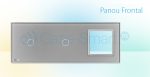 Panou 2 intrerupatoare simple cu touch si priza Livolo din sticla