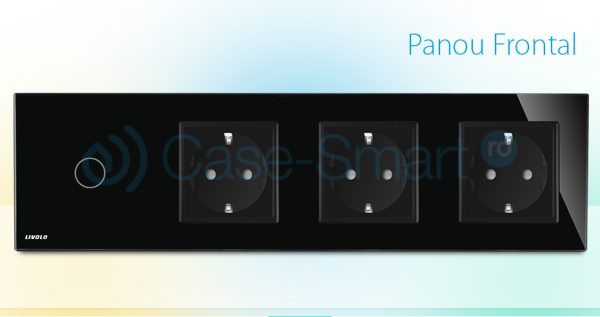 Intrerupator simplu + Priza tripla LIVOLO cu touch din sticla