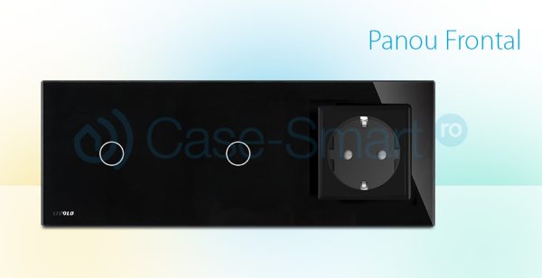 Intrerupator LIVOLO simplu+simplu cu touch si priza din sticla