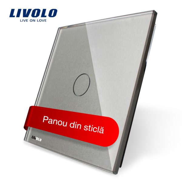 Panou intrerupator simplu cu touch Livolo din sticla