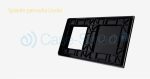 Panou intrerupator dublu cu touch + priza simpla Livolo din sticla