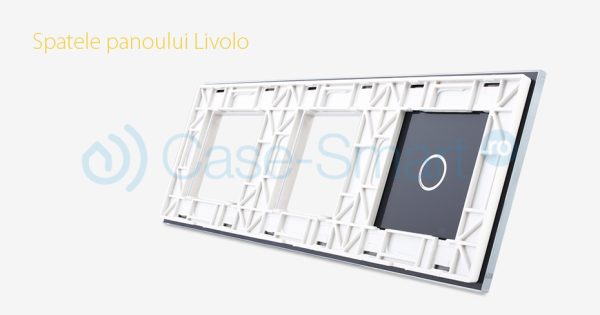 Panou intrerupator dublu cu touch si 2 prize Livolo din sticla