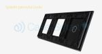 Panou intrerupator simplu cu touch si 2 prize Livolo din sticla