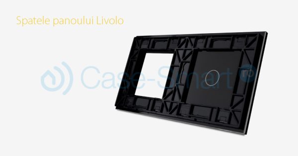 Panou intrerupator simplu cu touch si priza simpla Livolo din sticla
