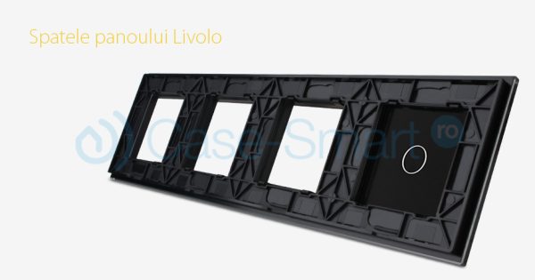 Rama intrerupator cu touch simplu+priza tripla LIVOLO din sticla