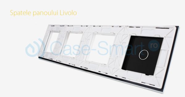 Rama intrerupator cu touch simplu+priza tripla LIVOLO din sticla