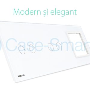 panou-sticla-intrerupator-alb-dublu-dublu-priza-simpla