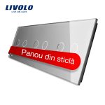 Panou intrerupator dublu+dublu+dublu cu touch Livolo din sticla