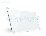 Panou intrerupator dublu+dublu cu touch Livolo din sticla