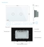 Intrerupator dublu cu variator cu touch Livolo din sticla – standard italian